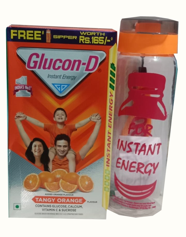 Glucon-D Tangy Orange 1kg Sipper Bottle Free